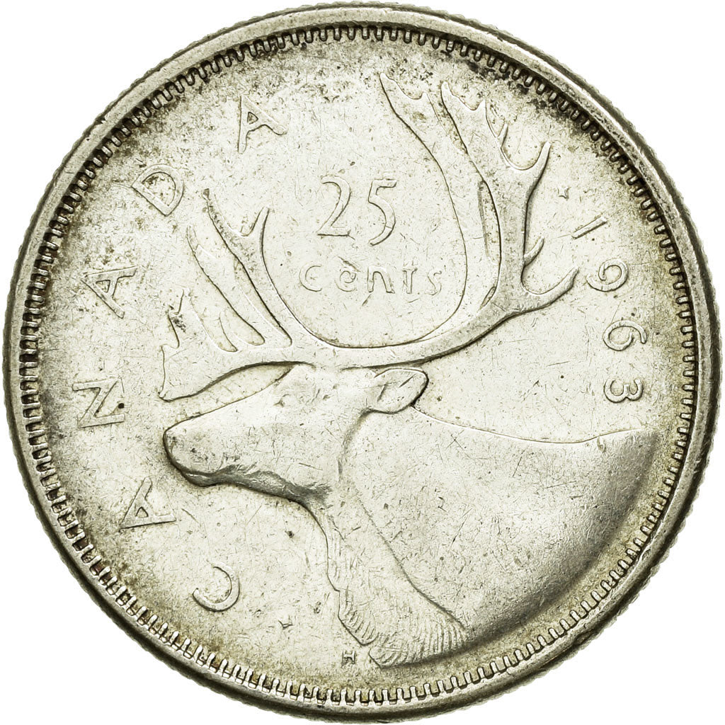 Coin, Canada, Elizabeth II, 25 Cents, 1963, Royal Canadian Mint, Ottawa