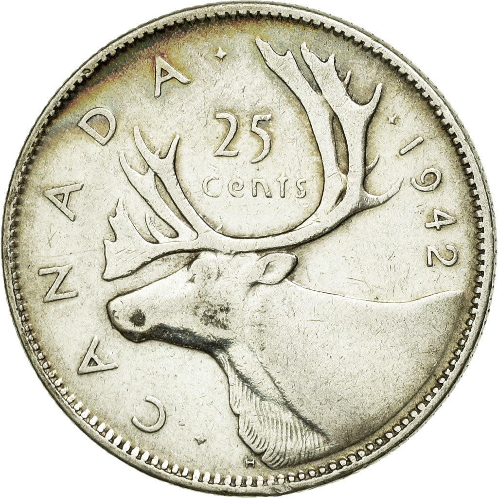 Coin, Canada, George VI, 25 Cents, 1942, Royal Canadian Mint, Ottawa, EF(40-45)