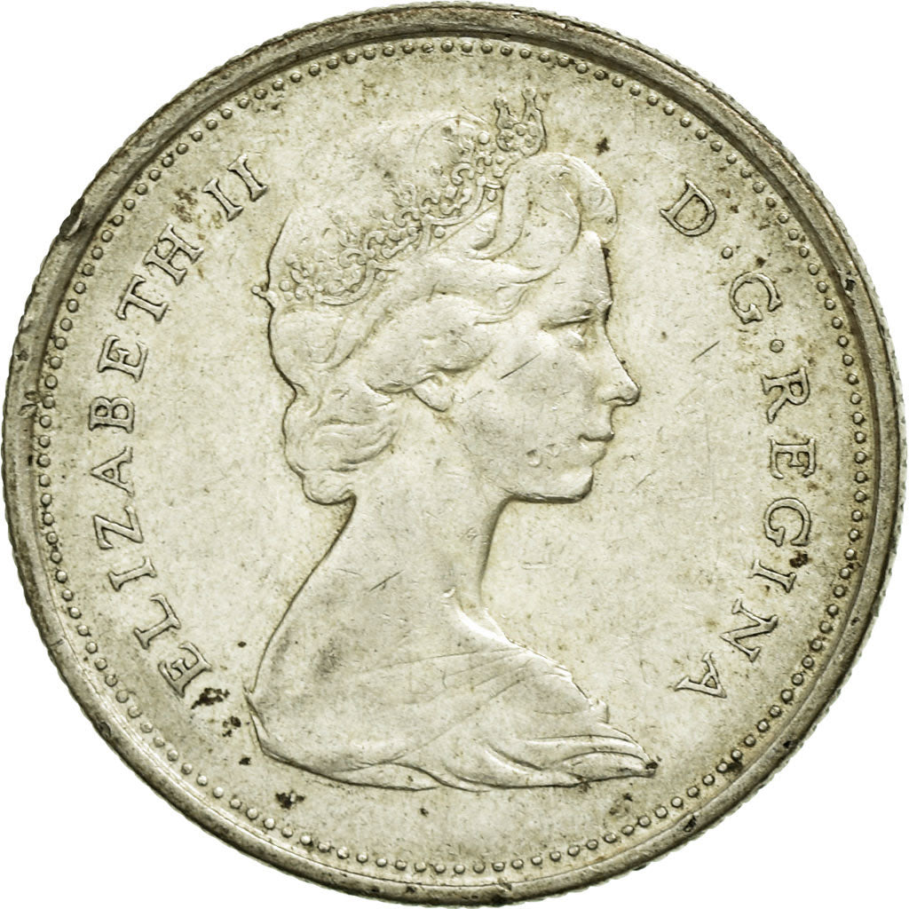 Coin, Canada, Elizabeth II, 25 Cents, 1965, Royal Canadian Mint, Ottawa