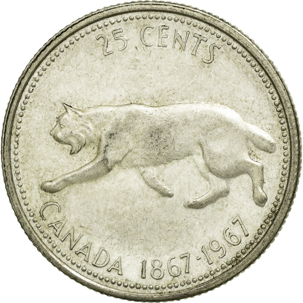 Coin, Canada, Elizabeth II, 25 Cents, 1967, Royal Canadian Mint, Ottawa