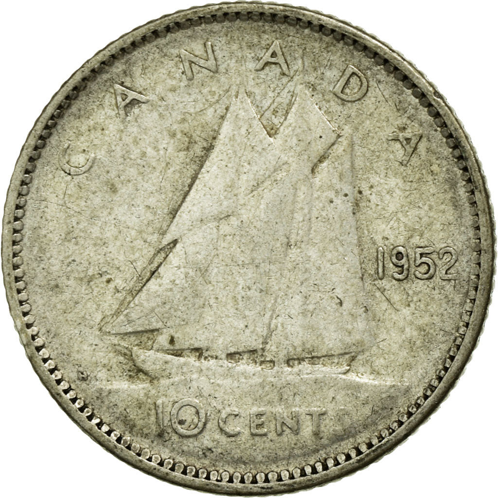Coin, Canada, George VI, 10 Cents, 1952, Royal Canadian Mint, Ottawa, VF(30-35)