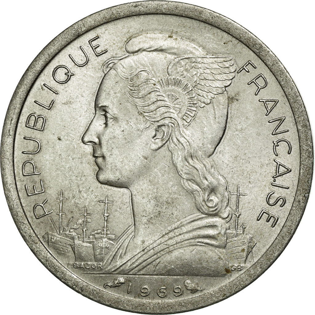 Coin, Réunion, Franc, 1969, EF(40-45), Aluminum, KM:6.1