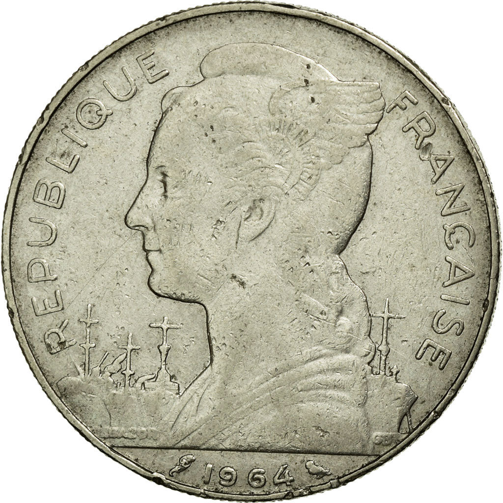 Coin, Réunion, 100 Francs, 1964, VF(30-35), Nickel, KM:13