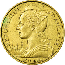 Coin, Réunion, 20 Francs, 1961, VF(30-35), Aluminum-Bronze, KM:11