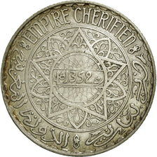 Coin, Morocco, Mohammed V, 5 Francs, AH 1352/1933, Paris, VF(30-35), Silver