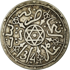 Coin, Morocco, 'Abd al-Aziz, 1/2 Dirham, 1896 (1314), Paris, EF(40-45), Silver