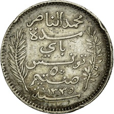 Coin, Tunisia, Muhammad al-Nasir Bey, 50 Centimes, 1916/AH1335, Paris