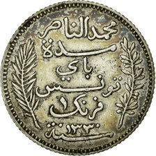 Coin, Tunisia, Muhammad al-Nasir Bey, Franc, 1912/AH1330, Paris, EF(40-45)
