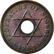 Moeda, Nigéria, Elizabeth II, 1/2 Penny, 1959, EF(40-45), Bronze, KM:1
