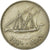 Moneta, Kuwejt, Jabir Ibn Ahmad, 50 Fils, 1970/AH1389, EF(40-45), Miedź-Nikiel