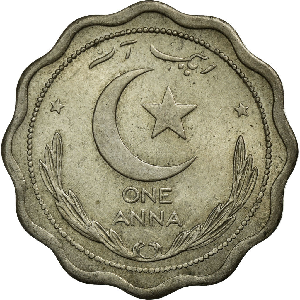 Coin, Pakistan, Anna, 1949, EF(40-45), Copper-nickel, KM:3