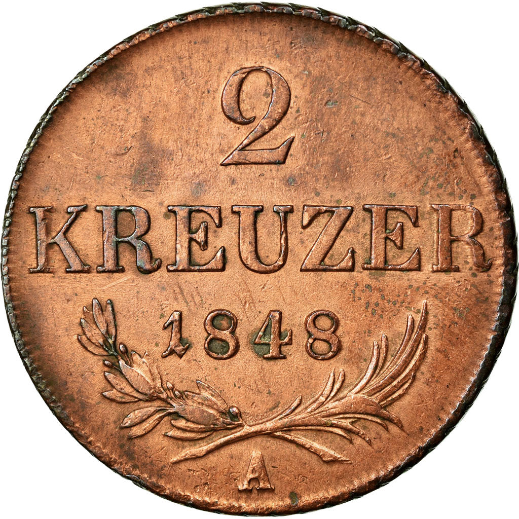 Monnaie, Autriche, Franz Joseph I, 2 Kreuzer, 1848, TTB, Cuivre, KM:2188