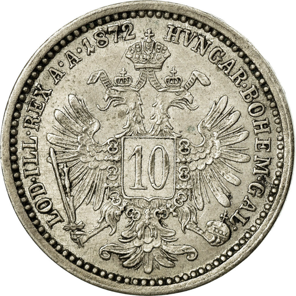 Monnaie, Autriche, Franz Joseph I, 10 Kreuzer, 1872, TTB, Argent, KM:2206