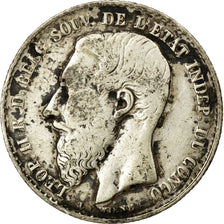 Coin, CONGO FREE STATE, Leopold II, 50 Centimes, 1896, VF(30-35), Silver, KM:5