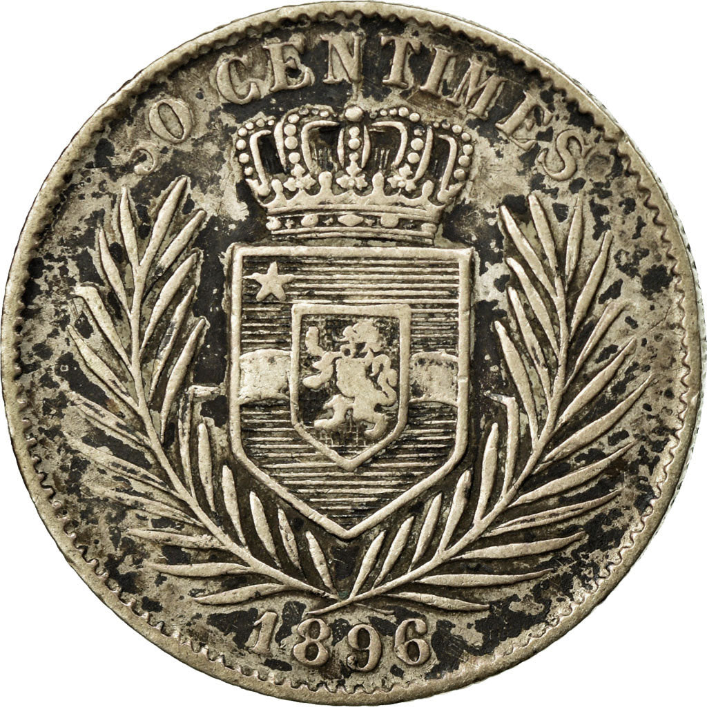 Coin, CONGO FREE STATE, Leopold II, 50 Centimes, 1896, VF(30-35), Silver, KM:5