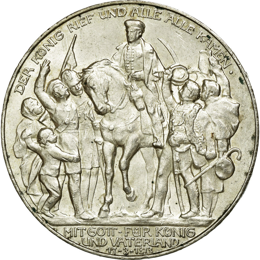 Coin, German States, PRUSSIA, Wilhelm II, 3 Mark, 1913, Berlin, EF(40-45)