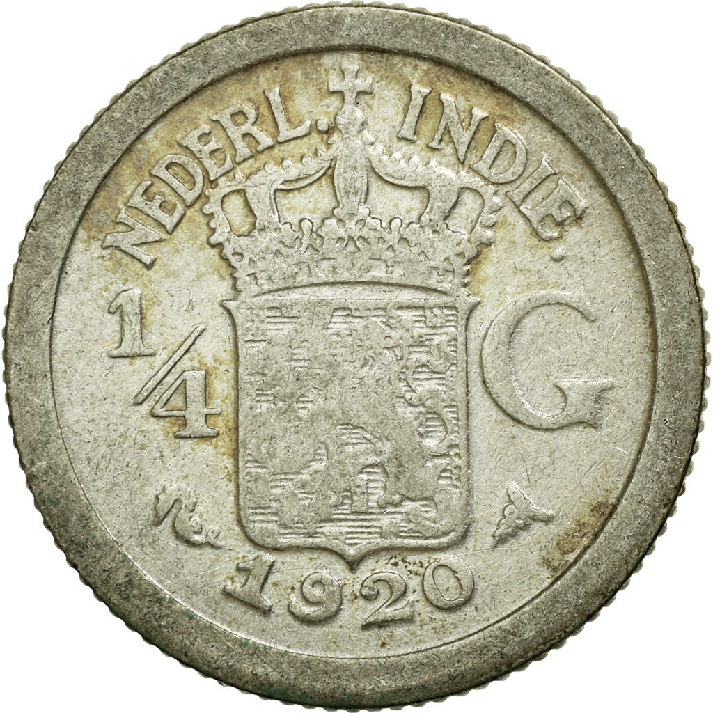 Coin, NETHERLANDS EAST INDIES, Wilhelmina I, 1/4 Gulden, 1920, Utrecht