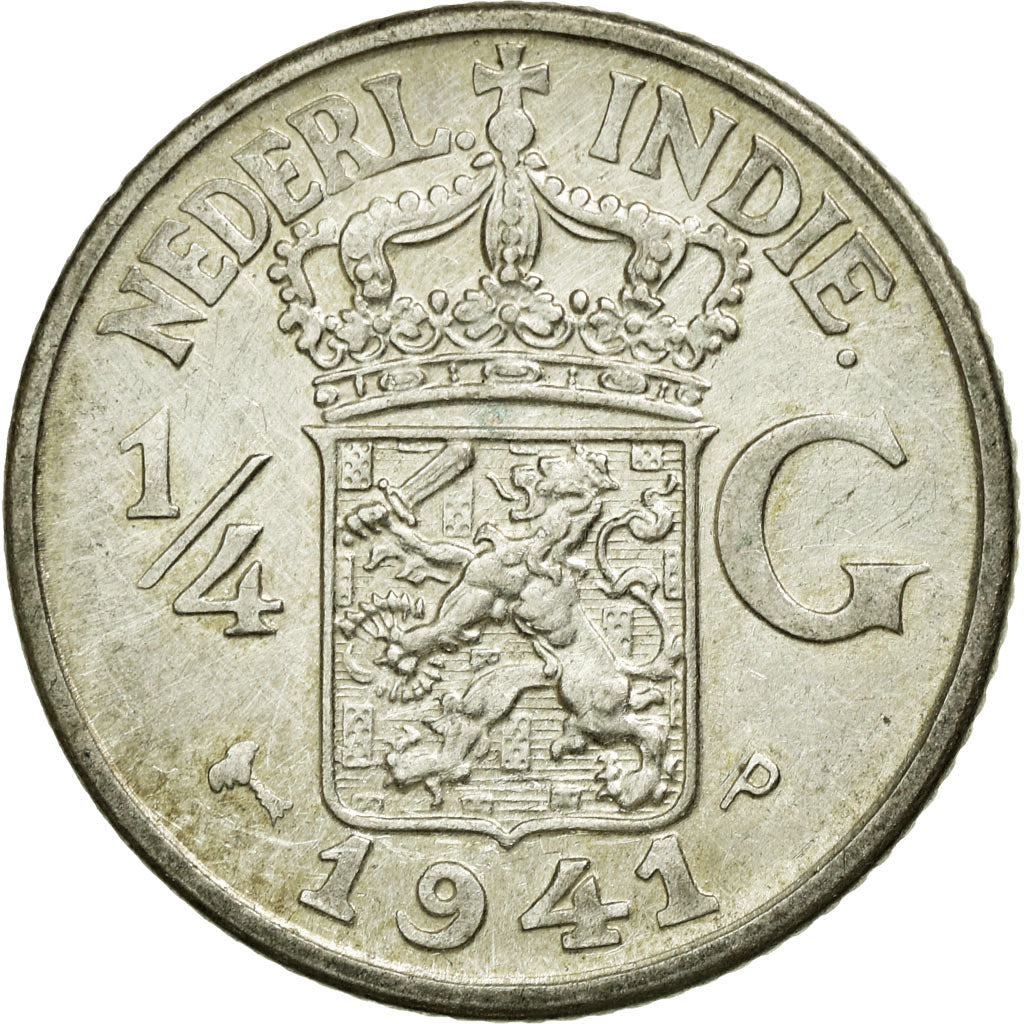 Coin, NETHERLANDS EAST INDIES, Wilhelmina I, 1/4 Gulden, 1941, Utrecht
