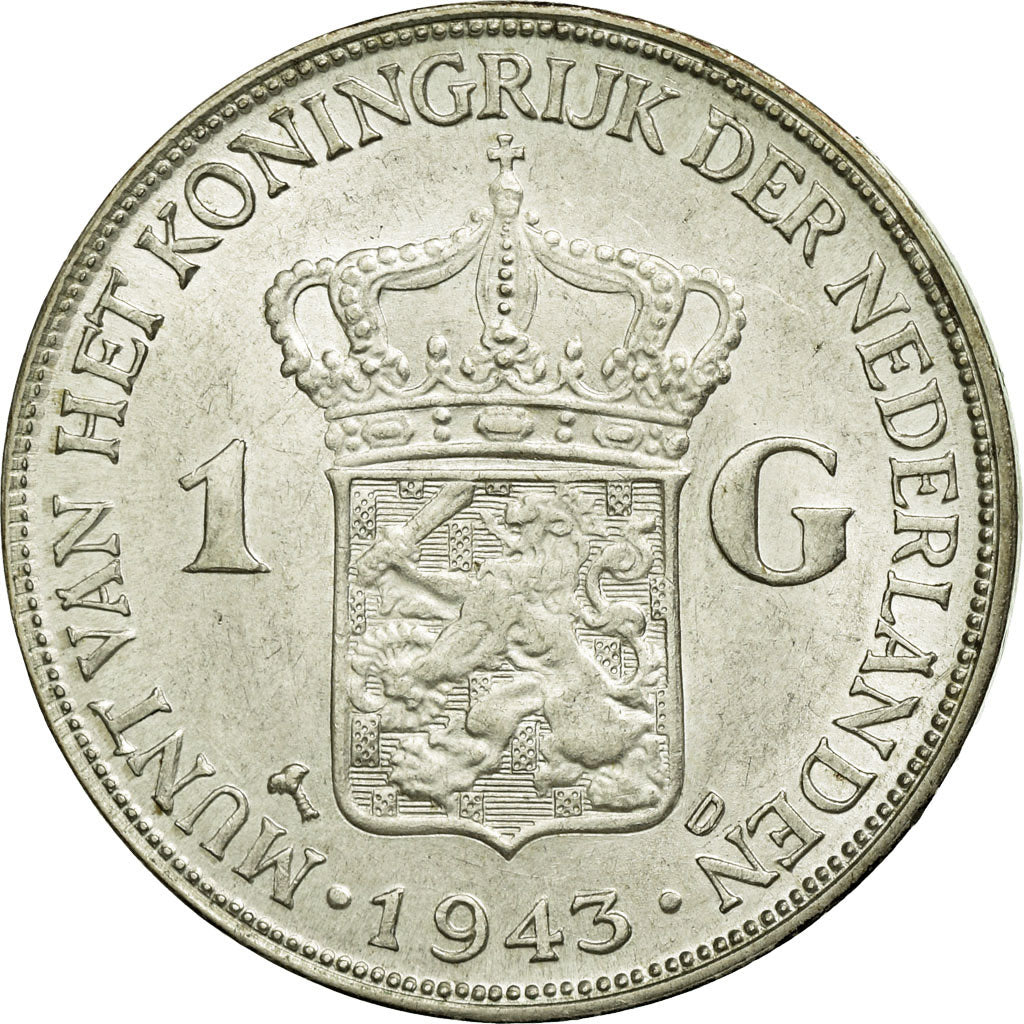Coin, NETHERLANDS EAST INDIES, Wilhelmina I, Gulden, 1943, Denver, U.S.A.