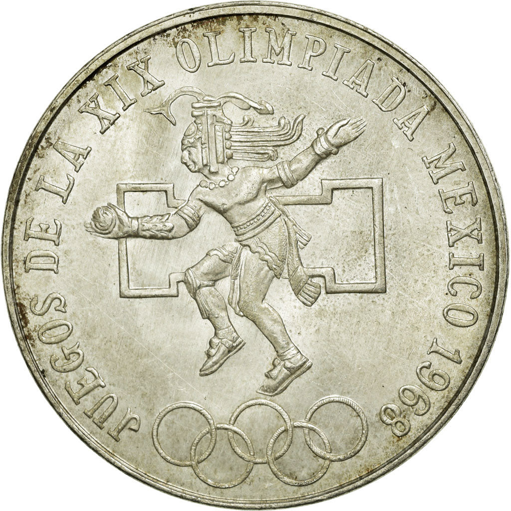 Coin, Mexico, 25 Pesos, 1968, Mexico City, AU(50-53), Silver, KM:479.1
