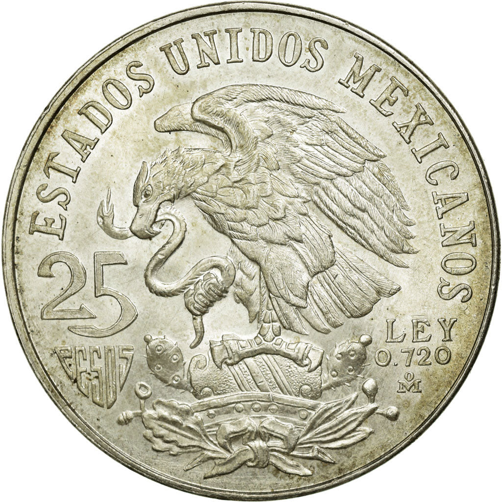 Coin, Mexico, 25 Pesos, 1968, Mexico City, AU(50-53), Silver, KM:479.1