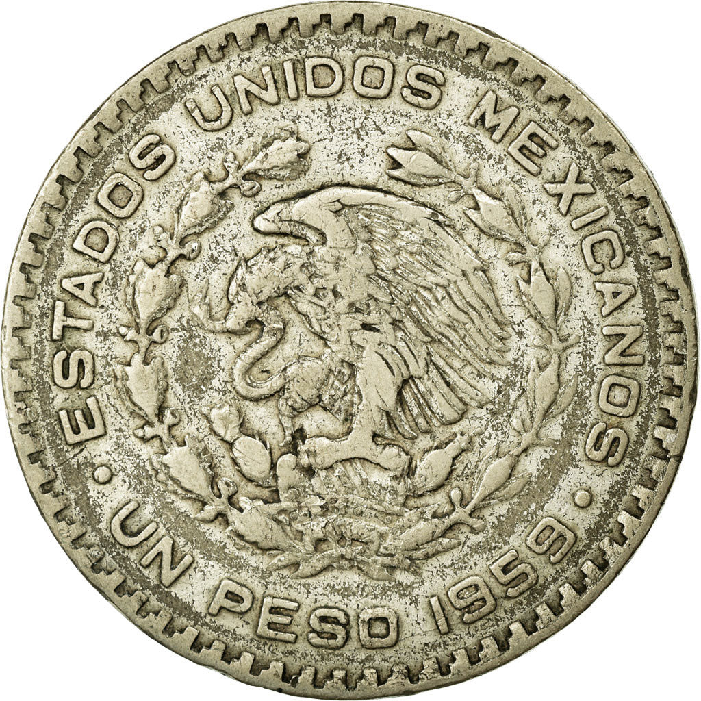 Coin, Mexico, Peso, 1959, Mexico City, VF(30-35), Silver, KM:459