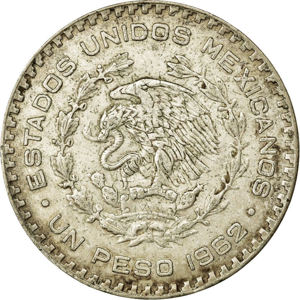 Coin, Mexico, Peso, 1962, Mexico City, VF(30-35), Silver, KM:459