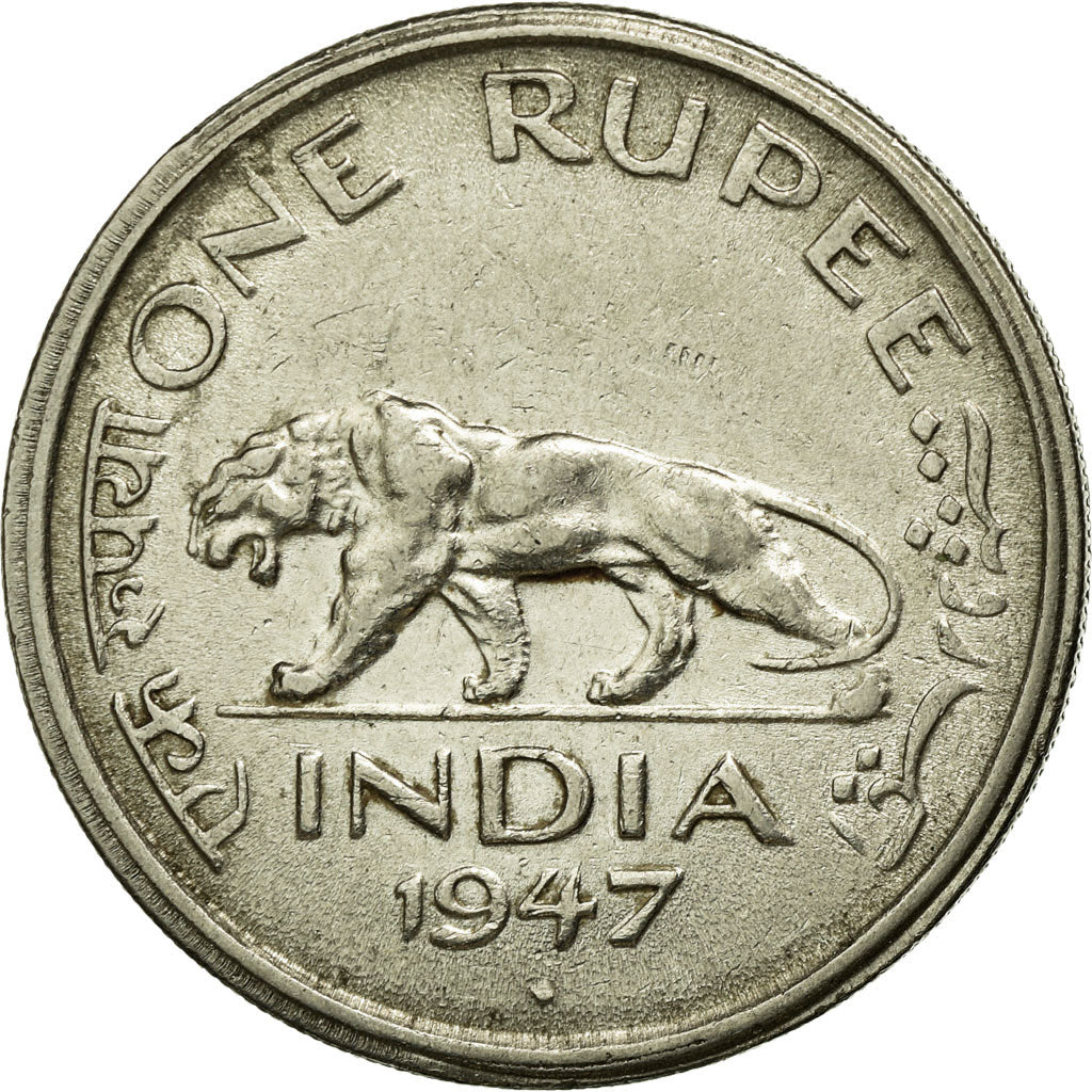 Coin, INDIA-BRITISH, George VI, Rupee, 1947, EF(40-45), Nickel, KM:559