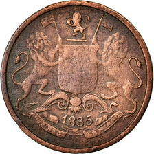 Coin, INDIA-BRITISH, 1/4 Anna, 1835, EF(40-45), Copper, KM:446.2