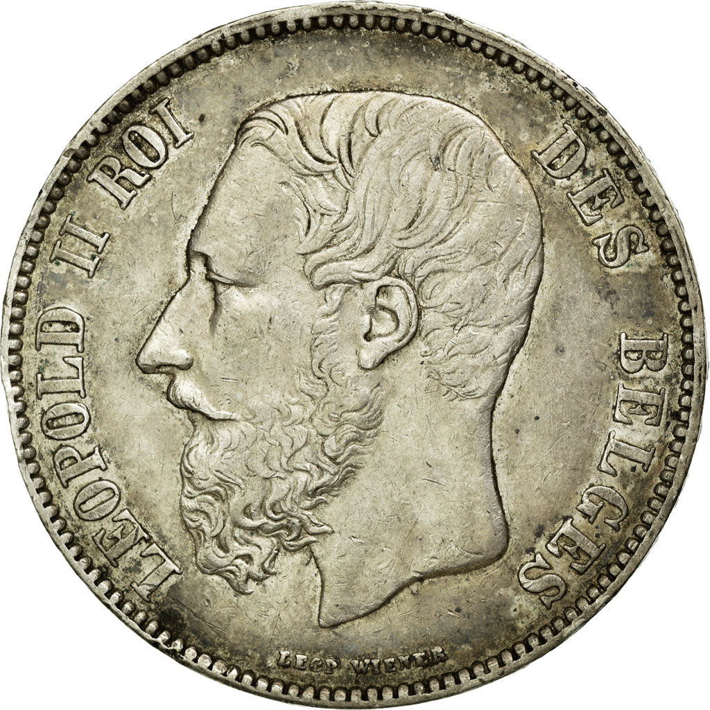 Coin, Belgium, Leopold II, 5 Francs, 5 Frank, 1871, EF(40-45), Silver, KM:24