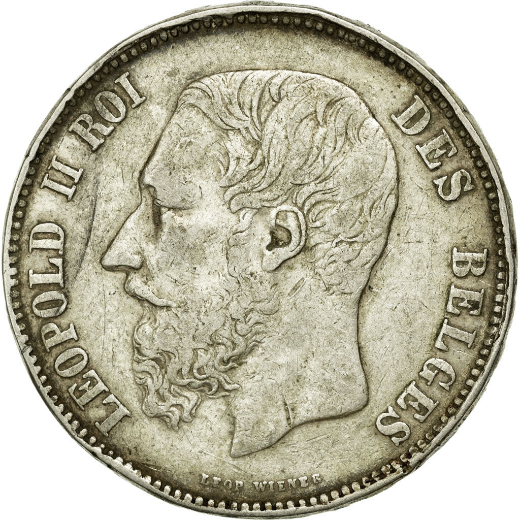 Coin, Belgium, Leopold II, 5 Francs, 5 Frank, 1868, VF(30-35), Silver, KM:24