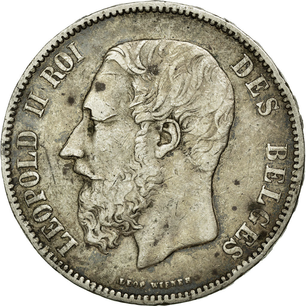 Coin, Belgium, Leopold II, 5 Francs, 5 Frank, 1868, VF(30-35), Silver, KM:24