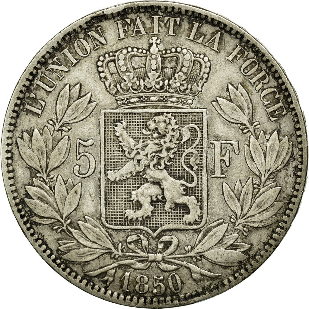 Monnaie, Belgique, Leopold I, 5 Francs, 5 Frank, 1850, TB+, Argent, KM:17