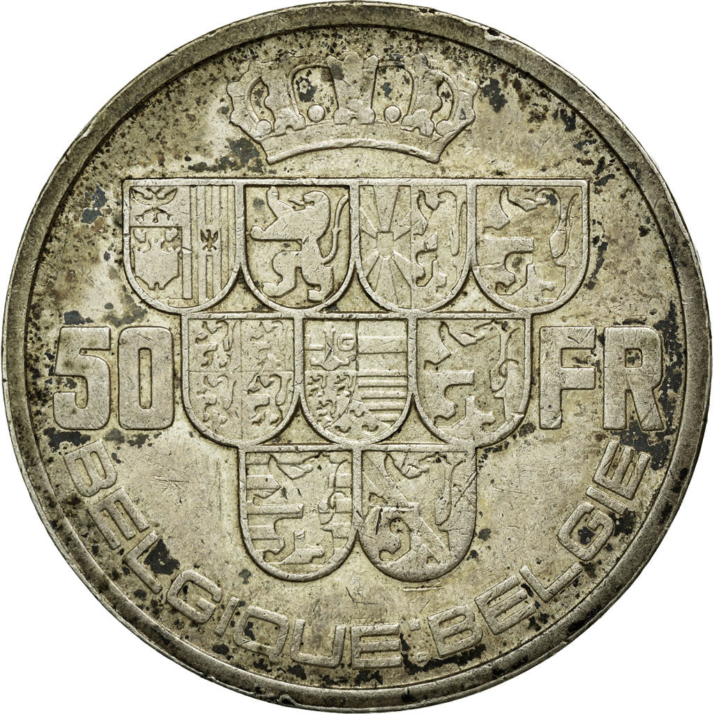 Coin, Belgium, 50 Francs, 50 Frank, 1939, VF(30-35), Silver, KM:121