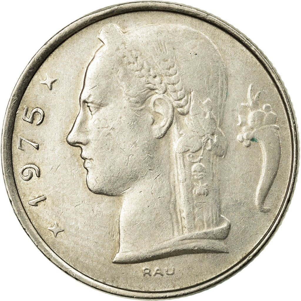 Moneda, Bélgica, 5 Francs, 5 Frank, 1975, EBC, Cobre - níquel, KM:134.1