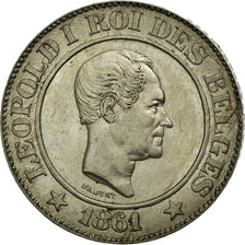 Moeda, Bélgica, Leopold I, 20 Centimes, 1861, AU(50-53), Cobre-níquel, KM:20