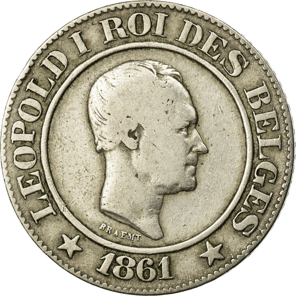 Coin, Belgium, Leopold I, 20 Centimes, 1861, VF(20-25), Copper-nickel, KM:20