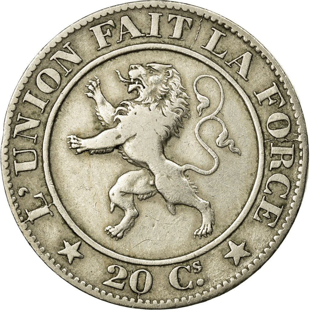 Coin, Belgium, Leopold I, 20 Centimes, 1861, VF(20-25), Copper-nickel, KM:20