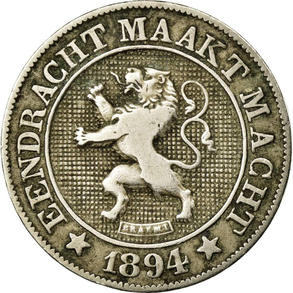 Moneta, Belgio, Leopold II, 10 Centimes, 1894, BB, Rame-nichel, KM:43