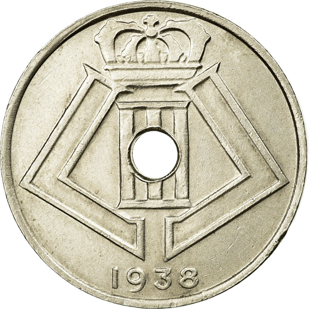 Münze, Belgien, 25 Centimes, 1938, SS, Nickel-brass, KM:115.1