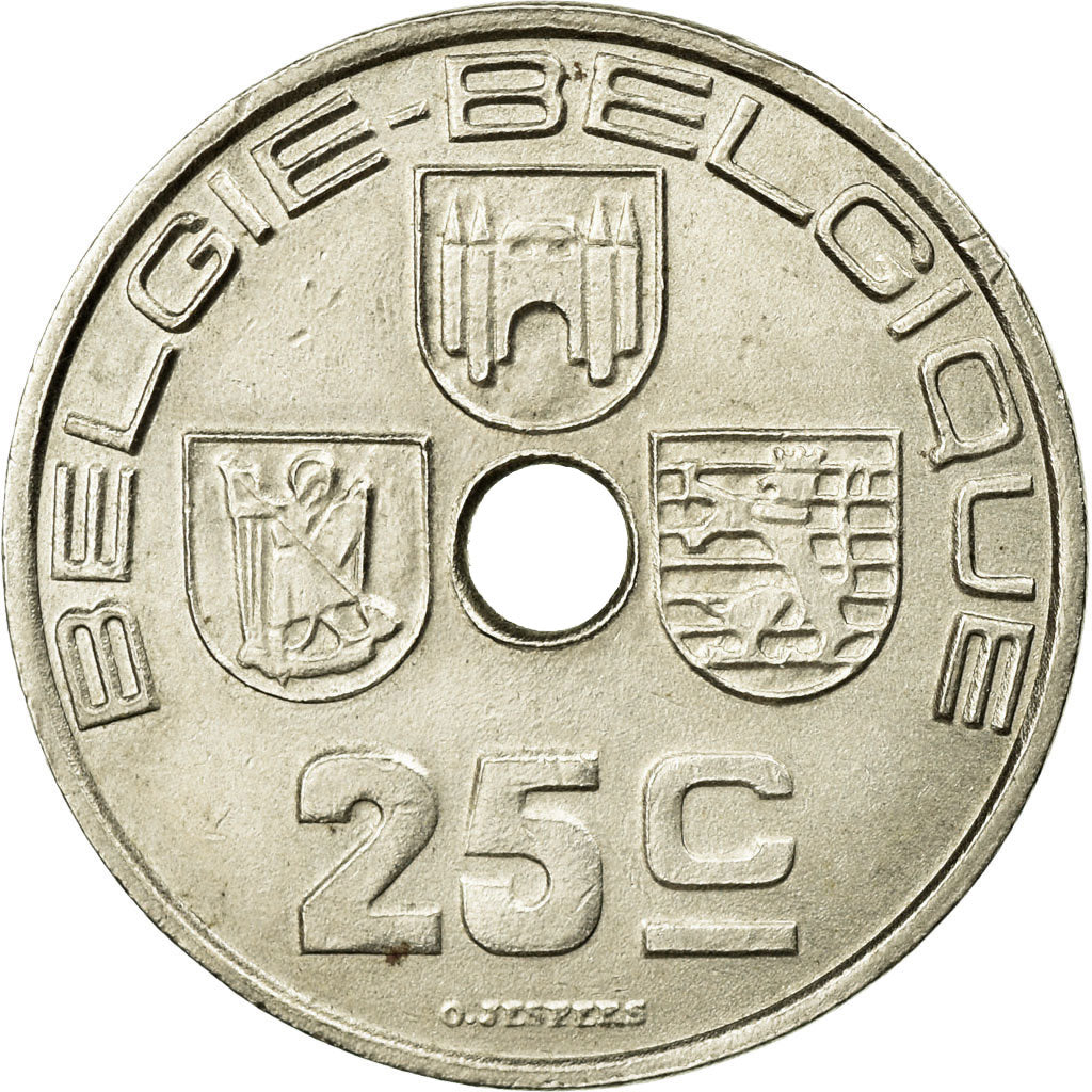 Münze, Belgien, 25 Centimes, 1938, SS, Nickel-brass, KM:115.1