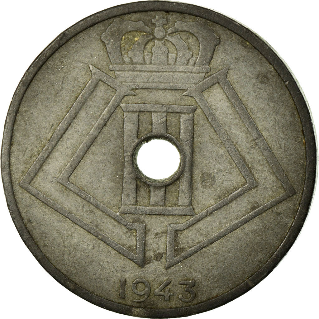 Moeda, Bélgica, 25 Centimes, 1943, VF(30-35), Zinco, KM:131