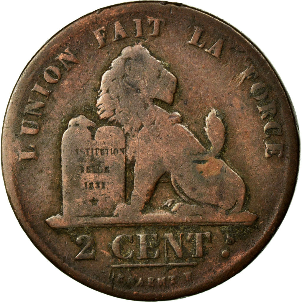 Coin, Belgium, Leopold I, 2 Centimes, 1835, VF(20-25), Copper, KM:4.1