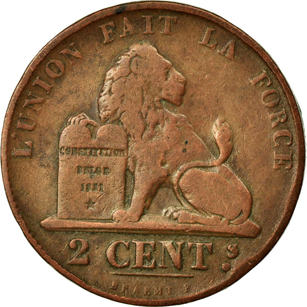 Coin, Belgium, Leopold I, 2 Centimes, 1956, VF(30-35), Copper, KM:4.2