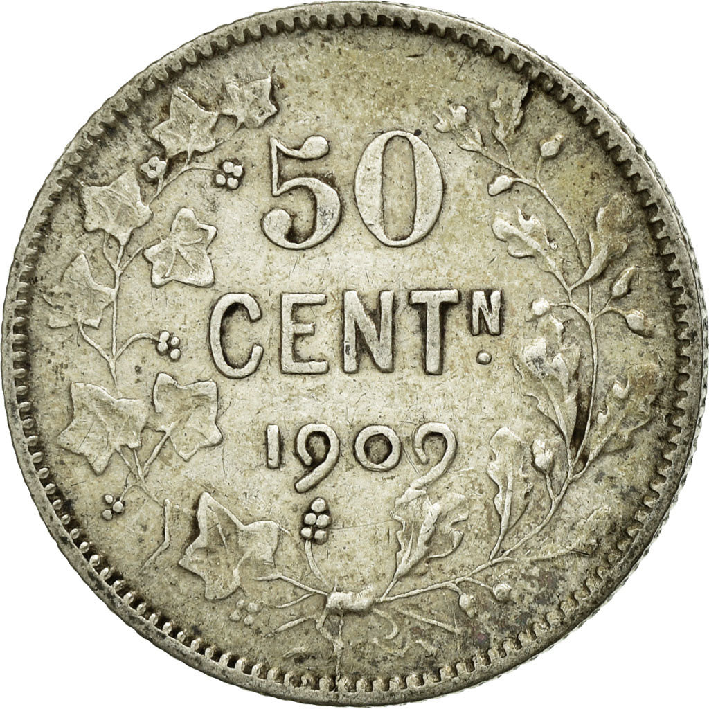 Coin, Belgium, 50 Centimes, 1909, VF(30-35), Silver, KM:61.1