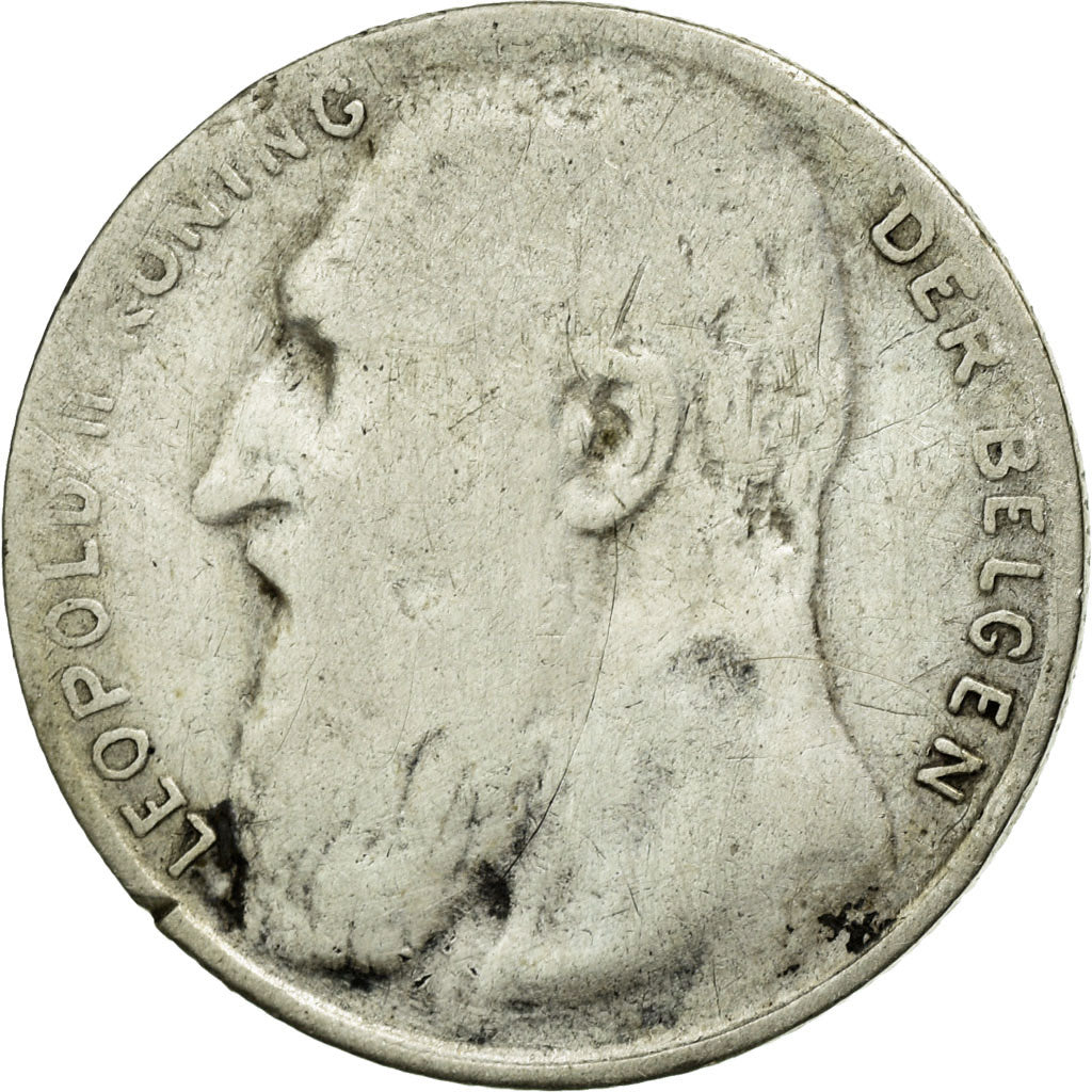Coin, Belgium, 50 Centimes, 1901, VG(8-10), Silver, KM:51
