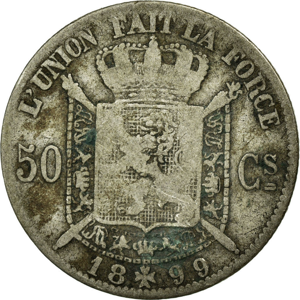 Coin, Belgium, Leopold II, 50 Centimes, 1899, F(12-15), Silver, KM:26