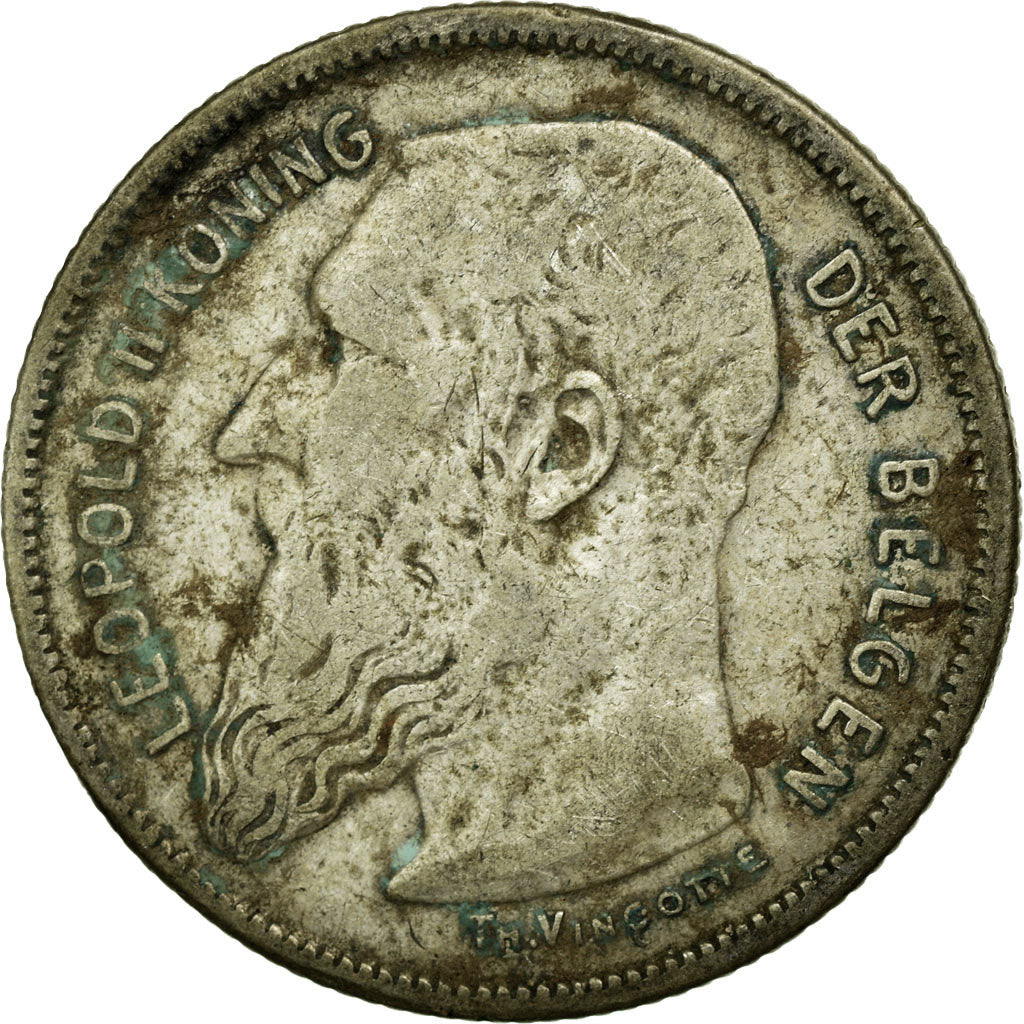 Coin, Belgium, 2 Francs, 2 Frank, 1904, F(12-15), Silver, KM:59