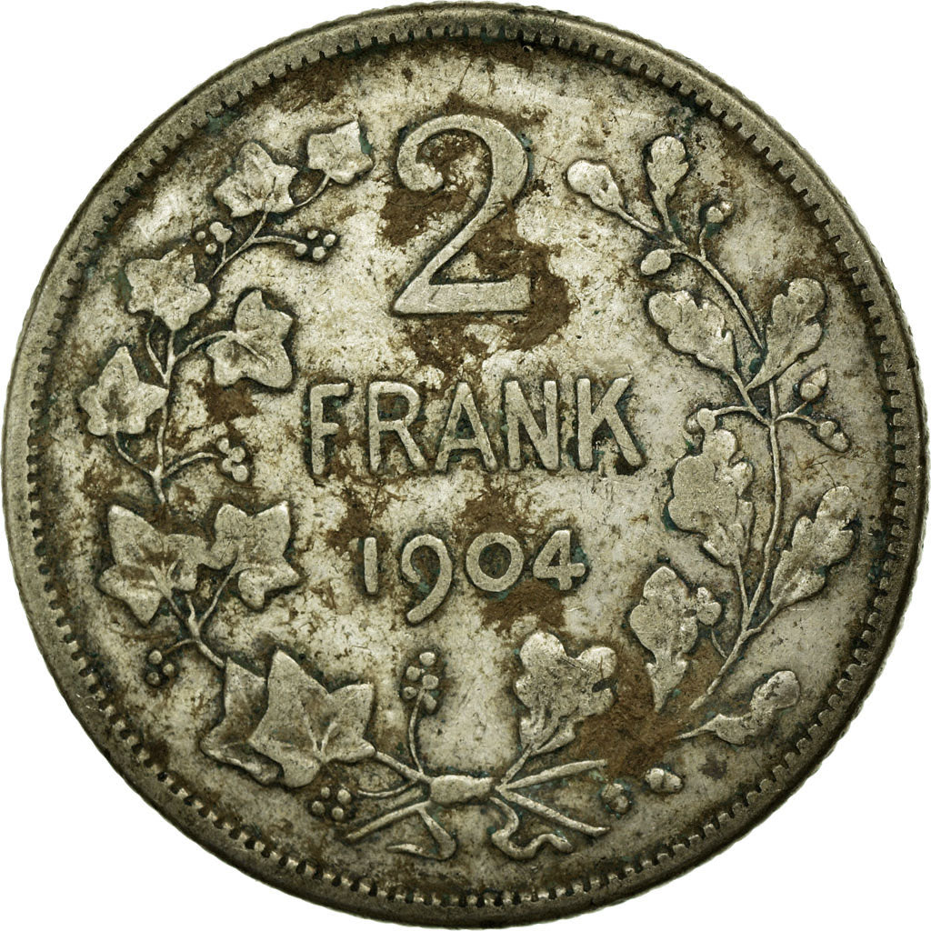 Coin, Belgium, 2 Francs, 2 Frank, 1904, F(12-15), Silver, KM:59