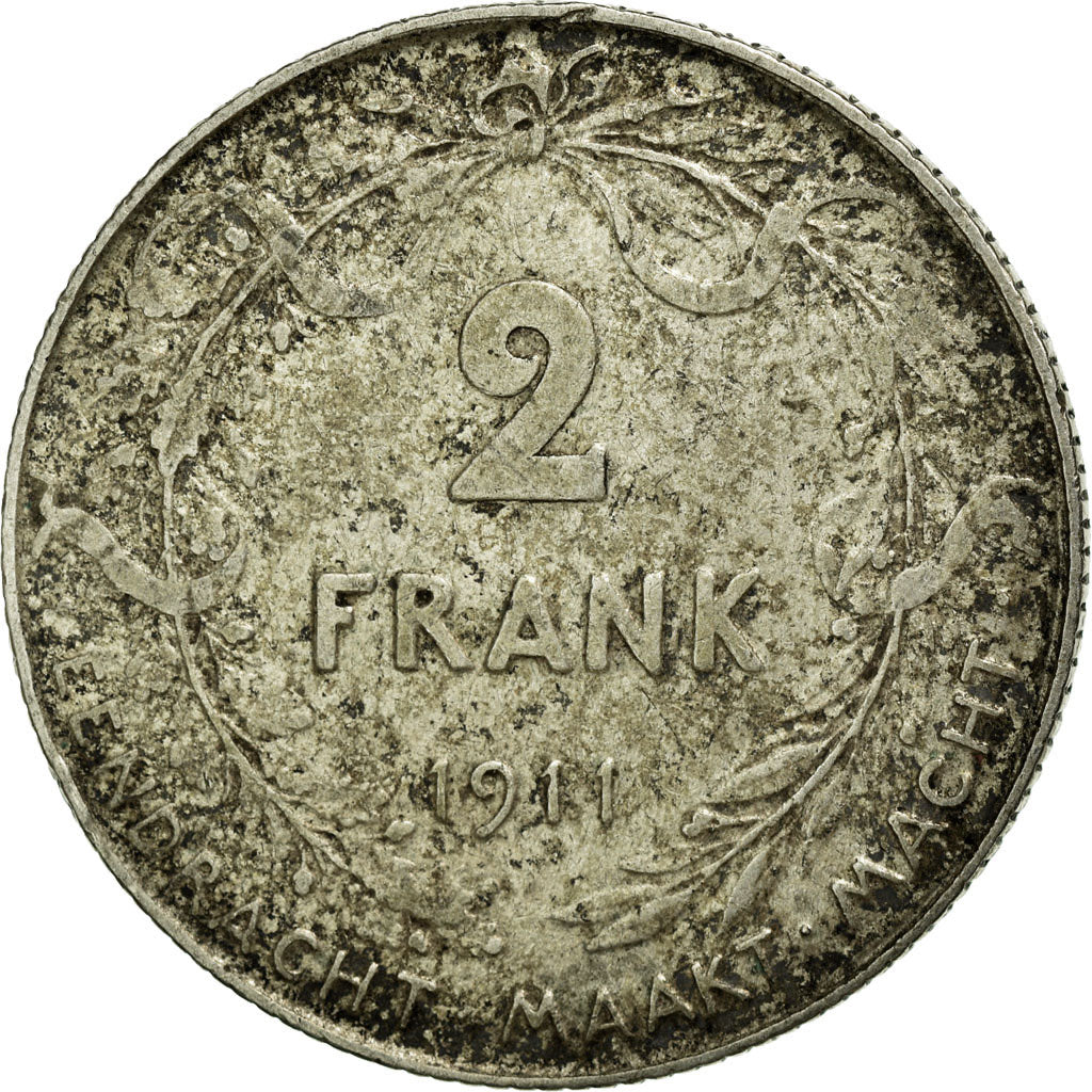 Coin, Belgium, 2 Francs, 2 Frank, 1911, VF(20-25), Silver, KM:75